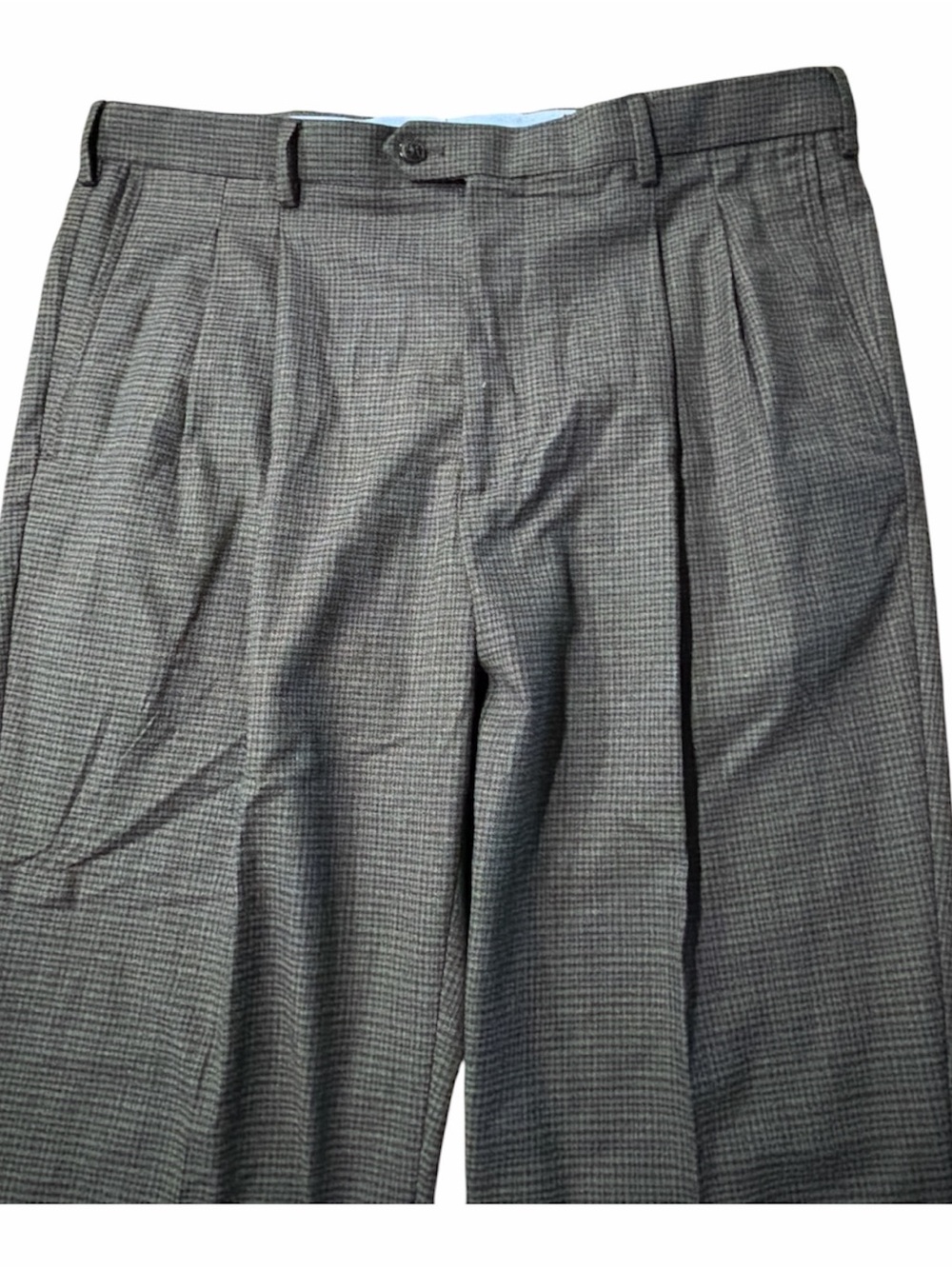 Roundtree & Yorke Travel Smart Dress Pants Men’s 36x29 Gray Houndstooth Pleated - Picture 4 of 4